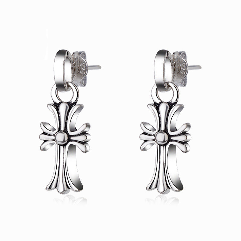 Stud Retro Cross Earrings