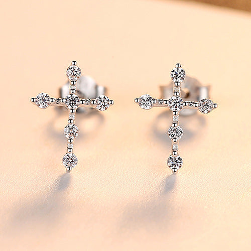 Cross Zircon Earrings