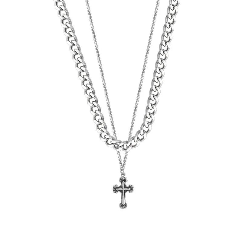 Retro Cross Titanium Steel Necklace