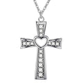 Heart-Centered Sparkling Cross Necklace