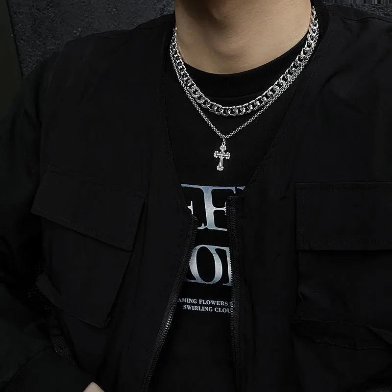 Retro Cross Titanium Steel Necklace